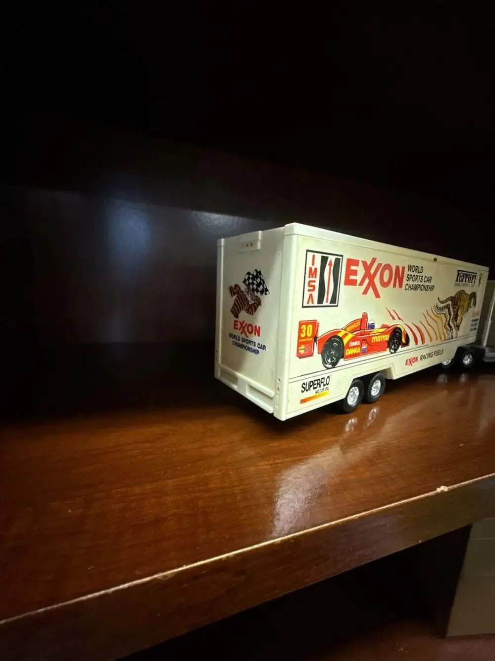 1995 Exxon Ferrari World Sports Car Championship Race Car Carrier Semi Truck